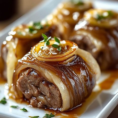 Try these delicious French Onion Beef Roll-Ups with caramelized onions, melted cheese, and tender beef for a comforting, flavorful meal. Beef Rollups, French Onion Beef, Beef Roll Ups, Beef Roll, French Onion Dip, Italian Beef, Onion Dip, Comfort Dishes, Tender Beef