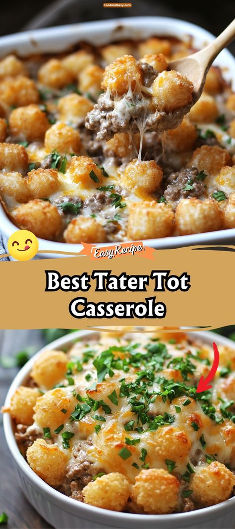 Tater Tot Casserole With Broccoli, Small Batch Tater Tot Casserole, Tater Tot Beef Casserole, Tarot Tot Hot Dish, Tater Tot Casserole With Rice, Broccoli Tater Tot Casserole, Texas Tater Tot Casserole, Potato Tot Casserole Ground Beef, Tater Tot Casserole No Cream Soup