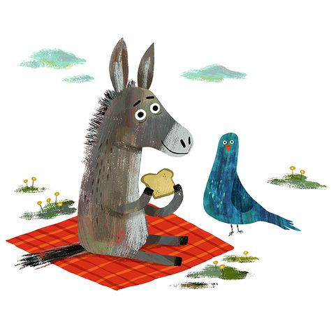 donkey_and_bird Cute Donkey Drawing Art, Donkey Drawing, Writers House, Cute Donkey, Whimsical Paintings, Picture Books Illustration, Book Illustration Art, Up Book, Happy Paintings