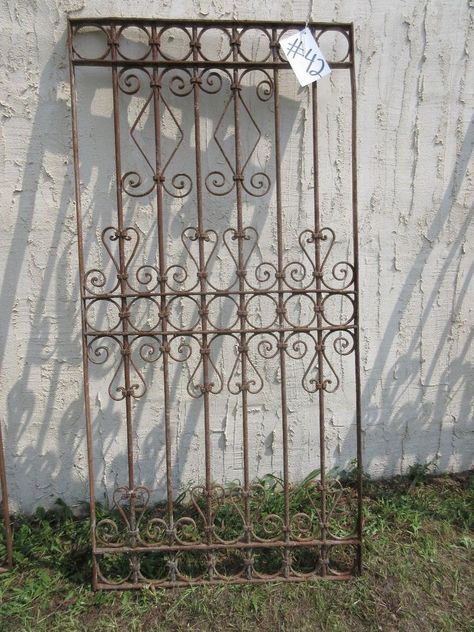 33.5x68  Antique+Victorian+Iron+Gate+Window+Panel+Fence+Architectural+Salvage+Door+#42+ Panel Fence, Window Exterior, Cottage Details, Easy Fence, Garden Fences, Fence Planters, Fence Stain, Fence Plants, Green Fence