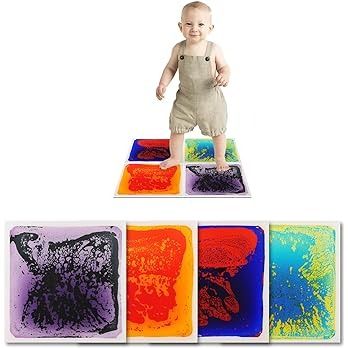 Amazon.com: Art3d Liquid Fusion Activity Play Centers for Children, Toddler, Teens, 12" X 12" Pack of 9 Tiles : Toys & Games Sensory Tiles, Fun Sensory Activities, Jump Dance, Sensory Water, Kids Christmas List, Snow Activities, Getting Bored, Sensory Rooms, Babies Room