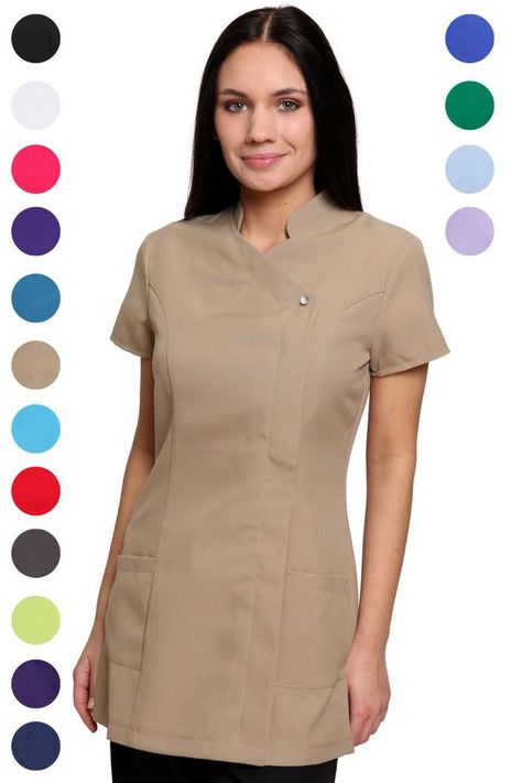 #ad Trendy Freya Beauty Tunic Nail Salon Hairdressing Spa Therapist Massage Uniform Blouse 2024 Spa Therapist, Spa Uniform, Salon Wear, Beauty Tunics, Scrub Jackets, Medical Scrubs, Massage Therapist, Shopping Ideas, Professional Look