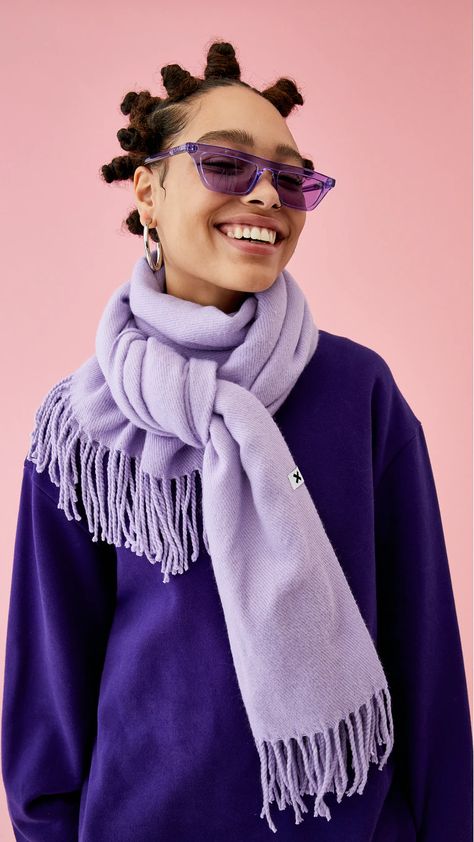 Lilac blanket scarf : Accessories : Collusion Lilac Blanket, Lavender Scarf, Lilac Scarf, Scarf Outfit, Scarf Accessories, Accessories Collection, Lavender Color, Blanket Scarf, Lilac