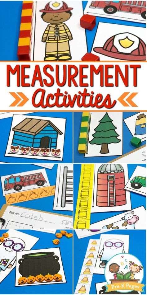 Preschool Measurement Activities. Teach your little learners how to use non-standard units of measurement with these fun, hands-on activities! #preschool #prek #prekpages Pre K Measurement Activities, Preschool Measurement Activities Free Printables, Measurement Activities Preschool, Mandala Tattoo Lotus, Measure Activities, Preschool Measurement, Weight Activities, Measurement Kindergarten, Pre K Pages