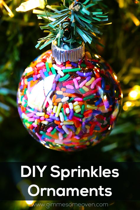 DIY Sprinkles Ornaments | Gimme Some Oven Christmas Stocking Stuffers For Kids, Christmas Decorations Diy For Kids, Sprinkles Ornaments, Diy Christmas Stocking, Christmas Diy Kids, Diy Sprinkles, Neli Quilling, Candy Christmas Tree, Christmas Stockings Diy