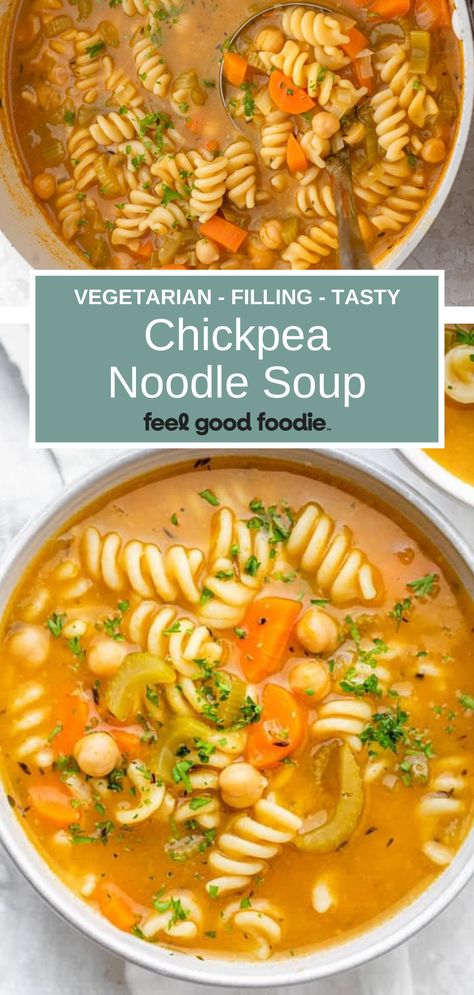 Chickpea Noodle Soup, Chickpea Noodle, Vegetarian Tortilla Soup, Soup Night, Hearty Soup Recipes, Homemade Soups, Soup Easy, Healthier Food, Pasta Soup