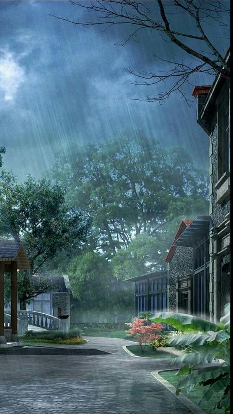 Sky Anime, Rain Art, Scenery Background, Scenery Pictures, Beautiful Scenery Nature, Dreamy Art, Alam Yang Indah, Anime Scenery Wallpaper, Beautiful Fantasy Art