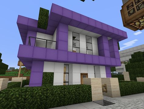 Modern House Project v0.2 by Ints12 Minecraft Project Modern House Project, Purple Houses, Minecraft House Ideas, Purple House, Minecraft Mansion, Purple Stuff, Cool Minecraft Houses, I Failed, Minecraft City