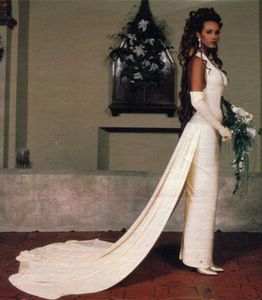 Iman Bowie, Famous Wedding Dress Designers, Wedding Dress Halter Neck, Iman And David Bowie, Celebrity Wedding Photos, Marianne Faithfull, Celebrity Wedding Dresses, Iconic Weddings, Organza Wedding Dress