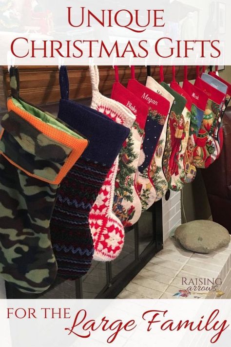 Unique Christmas Gift Ideas for Large Families Unique Christmas Gift Ideas, Raising Arrows, Family Gift Ideas, Christ Centered Christmas, Family Stockings, Large Families, Unique Christmas Gift, Christmas Gift Basket, Christmas Gift Baskets