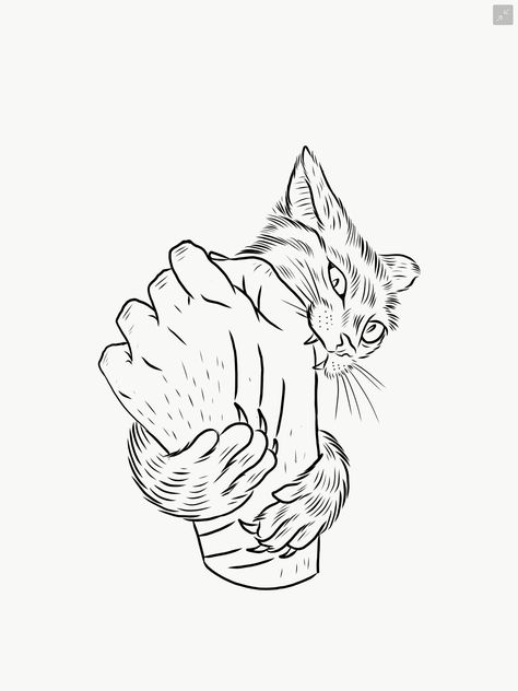 Drawing Rain, Tato Flash, Arte Doodle, Cat Tattoo Designs, Black And White Cat, Line Art Tattoos, Memorial Tattoos, Tattoo Art Drawings, Tattoo Flash Art