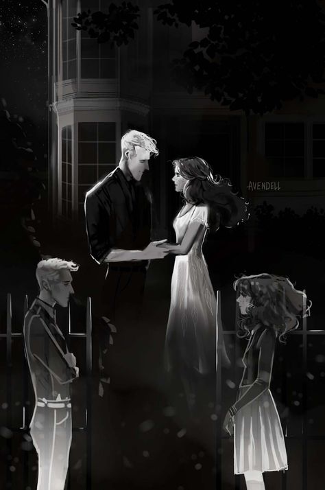 AVENDELL — Another commission piece. Thank you so much, Luna!... Feltson Dramione, Hermione Malfoy, Mirror Visitor, Dramione Art, Slytherin Things, Draco And Hermione Fanfiction, Draco Malfoy Fanart, Dramione Fan Art, Movie Cast