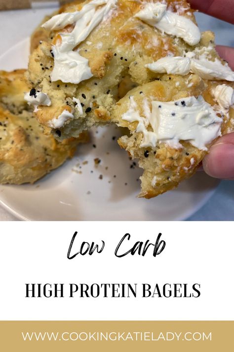 Low Carb High Protein Bagels High Protein Bagels With Cottage Cheese, Protein Bagels Low Carb, Keto High Protein Breakfast, Protein Bagels With Cottage Cheese, High Protein Bagel Recipe, Cottage Cheese Protein Bagels, Almond Flour Bagels, High Protein Bagels, Low Carb High Protein Breakfast