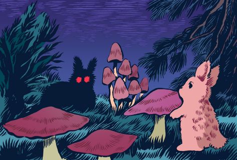 Cryptid Horror, Goth Easter, Mushroom Monster, Cryptidcore Aesthetic, Comic Doodle, Halloween Nature, Cryptid Art, Mythical Creatures Drawings, Rabbit Halloween