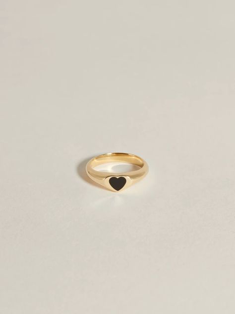 Baby Ring (Onyx) | J.Hannah Jewelry J Hannah, Baby Ring, Baby Rings, Heart Shaped Jewelry, Girly Jewelry, Jewelry Inspo, Dream Jewelry, Pretty Jewellery, Piercing Jewelry