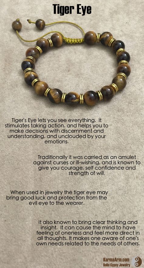 Tiger's Eye lets you see everything.  It stimulates taking action, and helps you to make decisions with discernment and understanding, and unclouded by your emotions.  Traditionally it was carried as an amulet against curses or ill-wishing, and is known t Friendship Crystals, Manifest Lifestyle, Eye Yoga, Yoga Mala Beads, Mala Beads Bracelet, Eye Round, Yoga Mala, Tiger Eye Crystal, Stone Bracelets