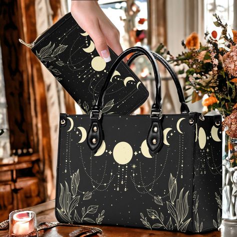 Witchy Bag, Interior Organization, Goth Glam, Forest Style, Hippy Gifts, Witch Fashion, Vegan Leather Handbag, Unique Prom Dresses, Emo Outfits