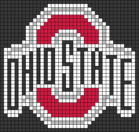 Ohio State Pixel Art, Ohio State Cross Stitch Pattern, Ohio State Perler Bead Patterns, Ohio State Plastic Canvas Patterns, Ohio Stickers, Crochet Graphic, Ohio State Crafts, Buckeye Crafts, Plastic Canvas Letters