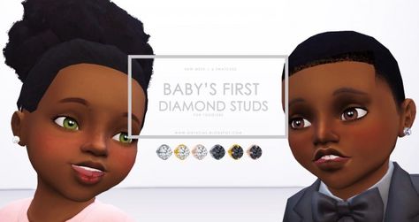 Onyx Sims: Baby's First Diamond Studs • Sims 4 Downloads The Sims 4 Cc Baby, Sims 4 Cc Baby, Toddler Earrings, Sims 4 Male, Diamond Studs Earrings, Kids Studs, Sims 4 Piercings, Sims Baby, Sims 4 Cc Kids Clothing