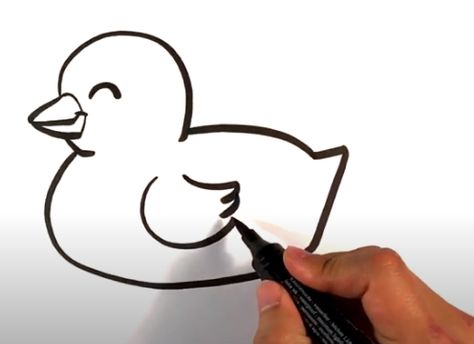 How To Draw A Duck Easy, How To Draw A Duck, Draw A Duck Easy, Draw Duck, Draw A Duck, Easy Pictures To Draw, Easy Pictures, Draw Step By Step, Cute Duck