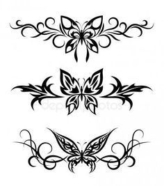 Lower Back Tattoo Designs, Butterflies Tattoo, Tramp Stamp Tattoos, Pola Tato, Girl Back Tattoos, Tattoo Henna, Tramp Stamp, Back Tattoo Women, Up Tattoos