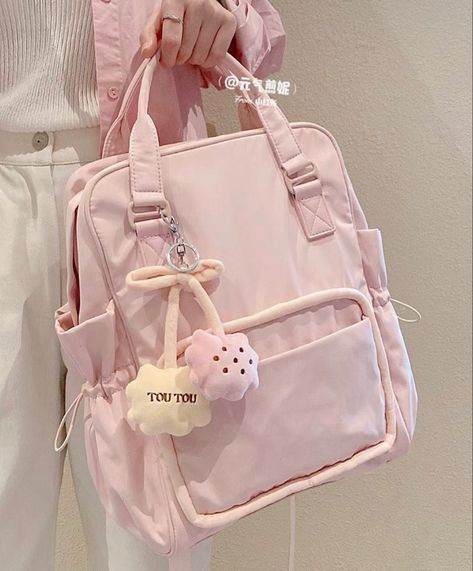 Pink School Bags, Kotak Bento, Pastel Backpack, Korean Bags, Stationery Haul, Pastel Bags, Korean Bag, Tas Mini, Cute School Bags