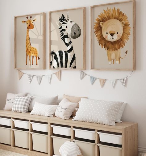 Capture the charm and adventure of the wild with our “Safari Nursery Wall Art” set, featuring adorable illustrations of a giraffe, zebra, and lion. Perfect for creating a playful and engaging atmosphere in any nursery, these prints celebrate the beauty of safari animals and the joy they bring. • Cute Safari Animals: 🦒 Giraffe, 🦓 Zebra, and 🦁 Lion, each with a friendly expression to delight your child. Orange Safari Nursery, Africa Themed Nursery, Boho Safari Nursery, Safari Bedroom, Safari Nursery Wall, Safari Animal Nursery, Boho Safari, Wall Art Baby Room, Animal Nursery Prints