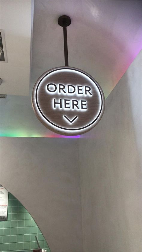 Order Here Sign, Cafe Signage, Company Signage, Store Signage, Shop Signage, Retail Signage, Backlit Signs, Custom Business Signs, Desain Signage