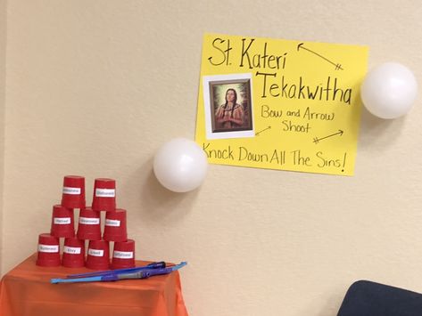 St Kateri game was a hit at All Saints Day Party All Souls Day Crafts For Kids, All Saints Day Party Games, All Saints Day Games, All Saints Day Party, Arrow Shooting, Catholic Holidays, Saints Game, Saint Feast Days, Catholic Homeschool