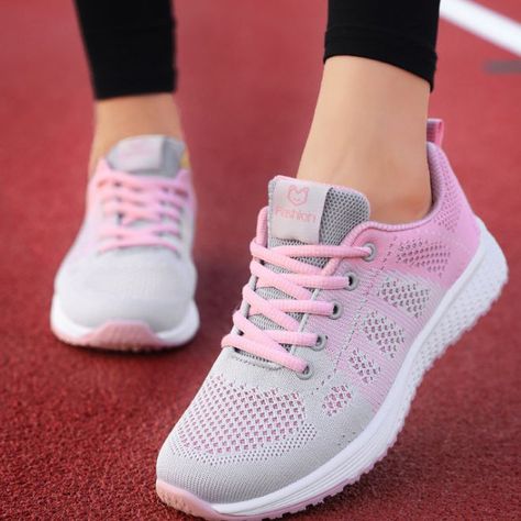 d961e9f236177d65d21100592edb0769desc35543367ri Korean Heels, Sport Shoes Fashion, Nursing Shoes, Mesh Shoes, Casual Sport Shoes, Casual Lace, Casual Flats, Flat Sneakers, Casual Shoes Women