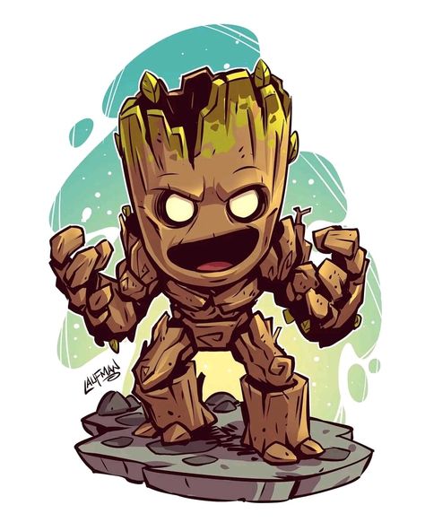 I am groot Groot Illustration, Chibi Illustration, I Am Groot, Illustration Graphic Design, Avengers, Marvel, Graphic Design, Design