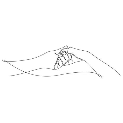 continuous line drawing of male and female hands holding each other romantic concept vector illustration Holding Hands Drawing, Holding Each Other, Female Hands, Hand Lines, Hands Holding, Continuous Line Drawing, Pretty Drawings, Continuous Line, Male And Female