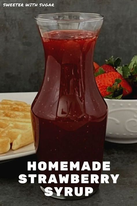 Strawberry Syrup is perfect for pancakes, waffles and French toast. It is simple to make, sweet and flavorful. #HomemadeSyrups #StrawberrySyrup #BreakfastSyrupRecipes Strawberry Syrup Recipe, Strawberry Syrup Recipes, Syrup Recipes, Best Breakfast Casserole, Simple Syrup Recipes, Homemade Syrup, Condiment Recipes, Easy Drink Recipes, Strawberry Syrup