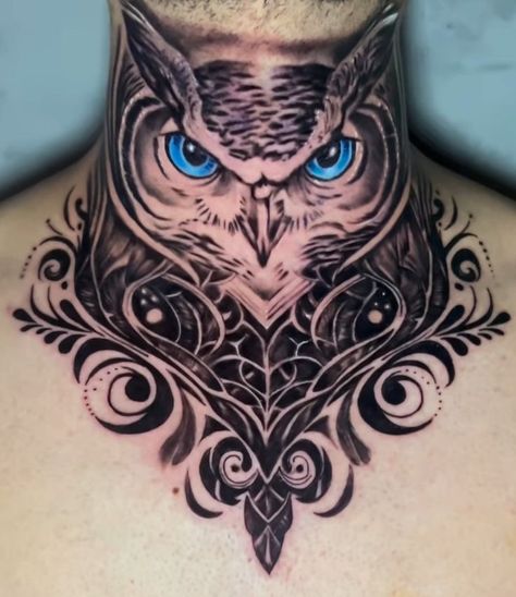 Owl Neck Tattoo, Us Tattoo, Dragon Tattoo Drawing, 30 Tattoo, Amazing 3d Tattoos, Binghamton University, On Tattoo, Blue Rose Tattoos, Neck Tattoos