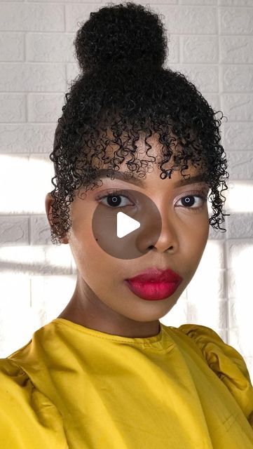 Nthabiseng Petlane on Instagram: "A DETAILED TUTORIAL IS ON YOUTUBE ♥️ ——————————— Hi Queens!! I hope you are all doing amazing! A tutorial on this bun with bangs hairstyle is live on my YouTube Channel. I hope you will enjoy it! 💕  Products used:  Isoplus hair gel from @cosmetic_connection   Stylin dreadz gel wax from @cosmetic_connection. @clicks_sa and @dischem.beauty also sell it  Clip ins are by @goodcaregoodhairza   ______________________ #bangs#mane#fringe  #4chairstyles #kinkyhair#blackgirlmagic #twastyles #curls #4chair #sleek  #naturalhaircommunity #healthy_hair_journey #naturalhairgoals #clipins #naturalhairdreams #naturalhairstyles #naturalhairloves #4chairdaily#type4 #curlybangs#curlybun#afro#bangs #curlyhairstyles#naturalhairdaily#melaninpoppin#melaninqueen#hairstyles #sleek Type 4 Hair With Bangs, Nthabiseng Petlane, Afro Bangs, With Bangs Hairstyle, Bun With Bangs, Hairstyles Sleek, Twa Styles, Bangs Hairstyle, Gel Wax