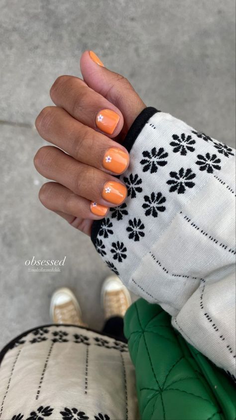 Flower Nails Orange, Nail Ideas Long Nails, Nails Colourful, Nail Ideas Long, Nail Art Aesthetic, Flame Nails, Nails Orange, Nails Bright, Nails Flower