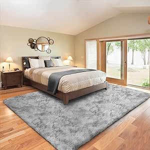 Carpets For Bedroom, Purple Girls Bedroom, Big Area Rugs, Fluffy Area Rug, Girls Room Rugs, Home Decor Grey, Grey And White Rug, Carpets For Kids, Cozy Rugs