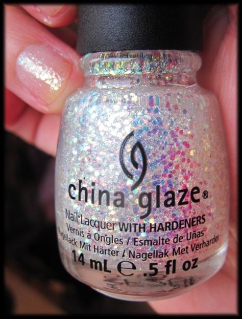 Holographic Glitter Nails, China Glaze Nail Polish, Glitter Nail Polish, China Glaze, Holographic Glitter, Nail Lacquer, Silver Glitter, White Silver, Spectacles