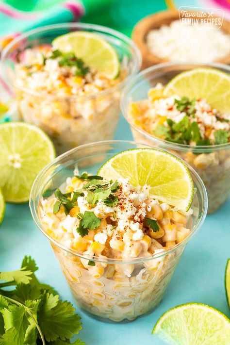 Elote Recipe (Mexican Street Corn Cups) Elote In A Cup, Corn Appetizers, Corn In A Cup, Elote Recipe, Mexican Street Corn Recipe, Street Corn Recipe, Mexican Street Food, Mexican Corn, Mexican Street Corn