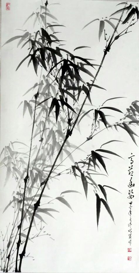 China Drawing, Bamboo Art Painting, Chinese Wall Art, Japanese Ink Painting, Sumi E Painting, Chinese Landscape Painting, Chinese Art Painting, Bamboo Art, Chinese Brush Painting