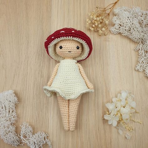 Crochet Mushroom Sprite, Mushroom Sprite Crochet Pattern, Crochet Sprite Doll, Crochet Mushroom Doll Amigurumi Free Pattern, Crochet Sprite Free Pattern, Mushroom Amigurumi Free Pattern, Forest Amigurumi, Mushroom Doll Crochet, Mushroom Crochet Pattern Free