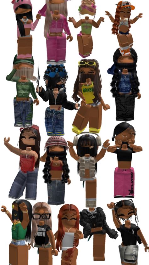 Cute Outfits Y2k, Y2k Baddie Outfits, Bratz Aesthetic Outfit, Cute Baddie Outfits, Y2k Baddie, Matching Outfits Best Friend, Spiderman Art Sketch, Cute Lockscreens, Black Hair Roblox