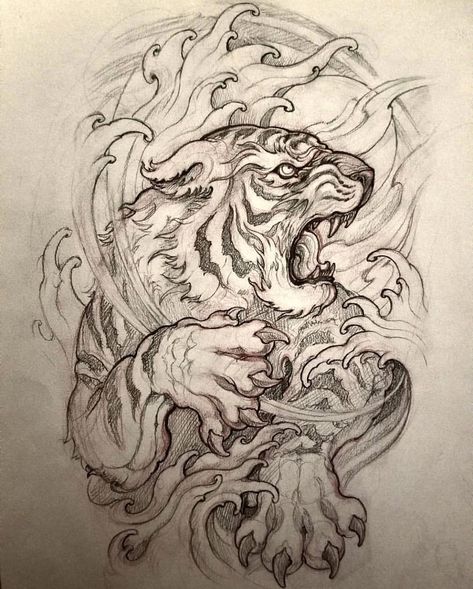 Japanese Tiger Tattoo, Japanese Tiger, Tiger Tattoo Design, Tiger Drawing, Irezumi Tattoos, Japan Tattoo, Japanese Tattoo Designs, Japanese Tattoo Art, Tattoo Art Drawings