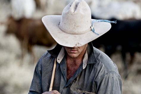 image of AARONTAIT COPYRIGHTED 2014 363 RURAL PHOTOGRAPHER FARM LIFE AGRICULTURE WOOL BEEF STOCKMAN MUSTER CATTLE FARM AUSTRALIAN STOCKMAN HAT COWBOY JACKAROO Country Outfits For Men, Cowboy Photography, Cattle Farm, Real Cowboys, Cowboy Aesthetic, Farm Photography, Outback Australia, Australian Bush, Cattle Farming