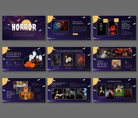 Theme Powerpoint, Business Portfolio, Horror Halloween, Halloween Theme, Slides Template, Company Profile, Halloween Horror, Web Font, Creative Agency