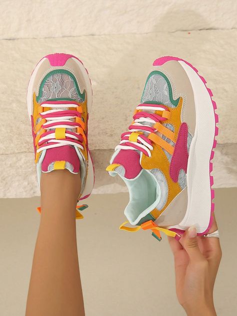 Women's Casual Athletic Shoes, Colorful Breathable Mesh Sneakers For Outdoor Walking Multicolor     Plain    Women Shoes, size features are:Bust: ,Length: ,Sleeve Length: Shoes Colorful, Walking Women, Casual Athletic Shoes, Festival Shoes, Women Casual Shoes, Mesh Sneakers, Casual Sneakers Women, Casual Athletic, Lingerie Accessories