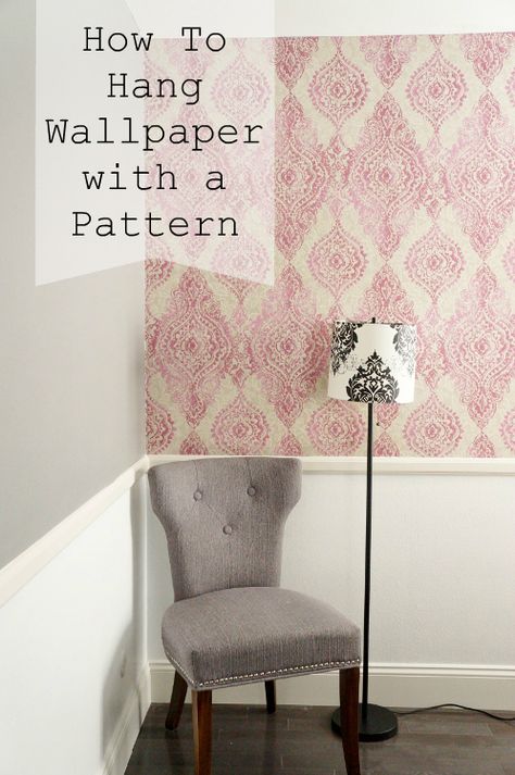 How to Hang Patterned Wallpaper DIY Inspired Featured Hang Wallpaper, Diy Giveaway, Basement Guest Rooms, Wallpaper Diy, Patterned Wallpaper, York Wallpaper, Chic Wallpaper, Living Room Decor Inspiration, How To Hang Wallpaper