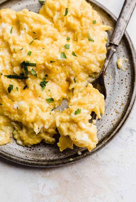 Scrambled Eggs Without Milk, Cheesy Scrambled Eggs, Best Scrambled Eggs, Creamy Scrambled Eggs, Fluffy Scrambled Eggs, The Modern Proper, Modern Proper, Baked Rice, Protein Treats