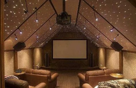 Attic theater                                                                                                                                                                                 More Attic Theater, Media Room Ideas Theatres, Sala Cinema, Theatre Inspiration, Movie Room Decor, Attic Playroom, Home Cinema Room, At Home Movie Theater, Urban Interiors