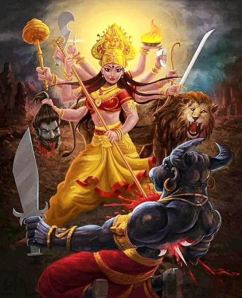 Lord Durga, Indian Goddess Kali, Durga Picture, Aadi Shakti, Durga Painting, Shakti Goddess, Indian Art Gallery, Durga Images, Kali Goddess